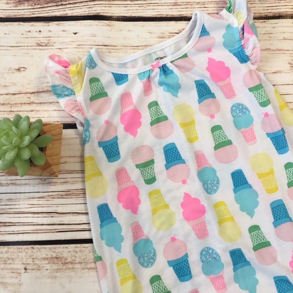NWT CARTER/'S GIRLS PAJAMAS one-piece polka dot panda ice cream cone 4t
